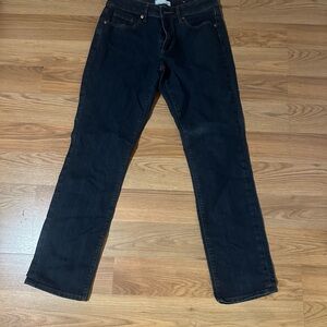 LOFT Women's Curvy Dark Blue Straight Leg Jeans